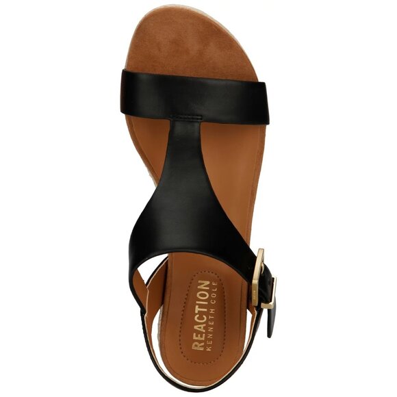 Kenneth Cole Reaction Card Wedge Espadrille Sandals Women’s Shoes Black MSRP $69 - Picture 4 of 5